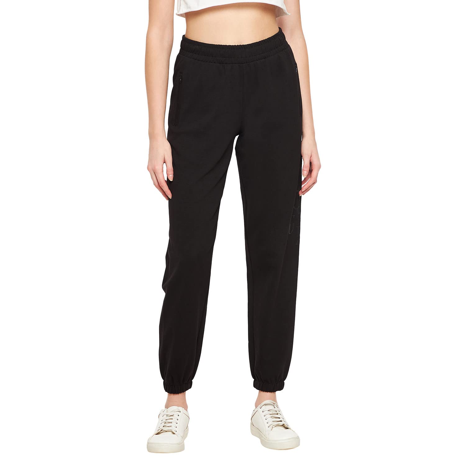 Madame Elastic Hem Solid Track Bottoms