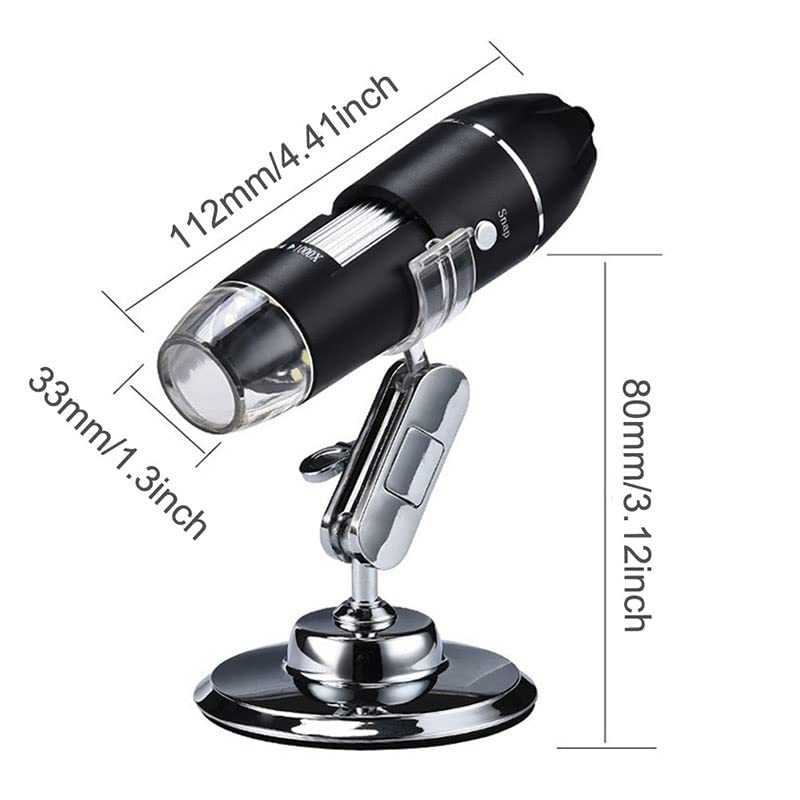 Microscope 1600X 3 in 1 8 LED Handheld Portable Digital Microscope, with Stand