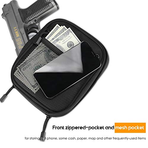 Procase Concealed Gun Pouch, Multipurpose Carry Pistol Holster Fanny Pack Waist Bag For Handgun With Belt Loops -Medium, Black #TOP6