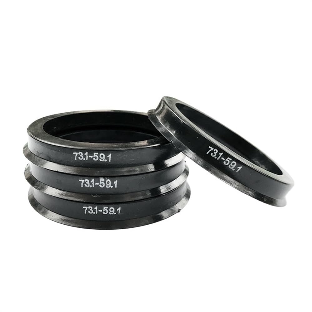 Centrale Rings voor de Autoas, 4 stks/partijen, Zwart Plastic Materiaal Auto Wiel 73.1-57.1mm, 73.1-56.1mm Hub Centric Ringen, auto Accessoires Hub Centric Ringen(73.1 56.1 Mm