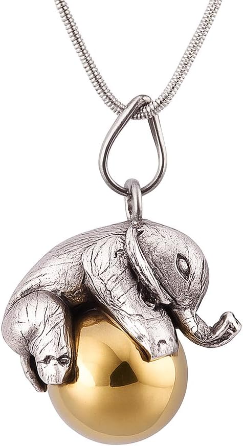 Kartini Studio Sterling Silver Elephant Bali Harmony Ball Chime Pendant, Harmony Bola Necklace