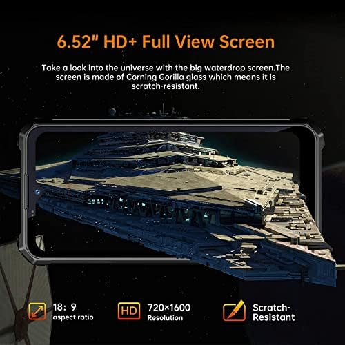 5G Rugged Smartphone Unlocked, OUKITEL WP15 (2022) 15600mAh Large Battery Rugged Phones, 8GB+128GB Octa-core, 6.52 Inches Sony 48MP Triple Camera, Android 11 Dual SIM Free Mobile Phones (Black)