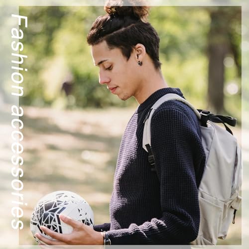 ONESING 12/18 Pcs Mens Earrings Black Earrings for Men Stainless Steel Earrings Piercing Jewelry Stud Hoop Punk Earrings Set4