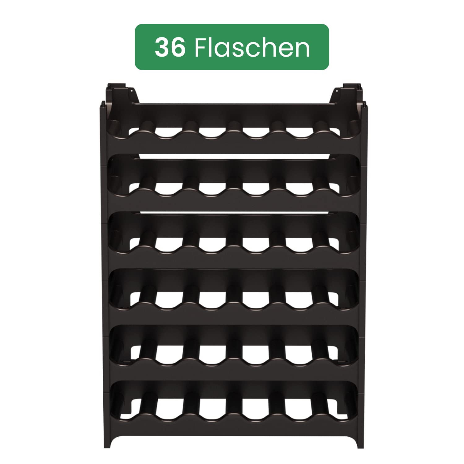 ARTECSIS Estantería Expandible para 36 Botellas de Vino, Plástico, Negro