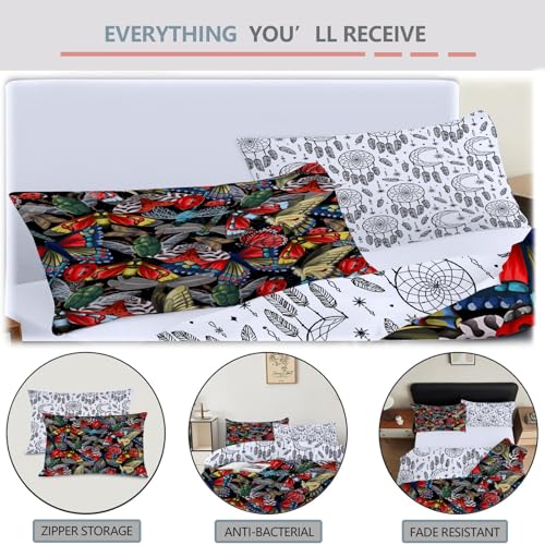 Housse de couette microfibre douce 240x220 réversible motifs imprimés - 7