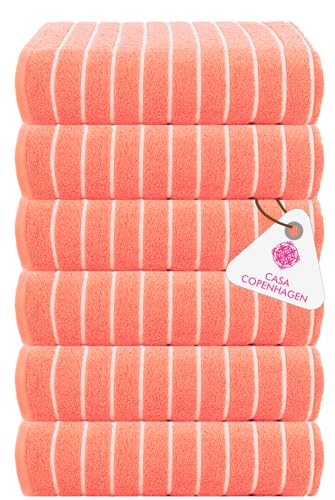 Image of Casa Copenhagen - Egyptian Cotton Ecstatic 6 Pcs Face Towel (30 X 30 cm) Colour : Malibu Peach