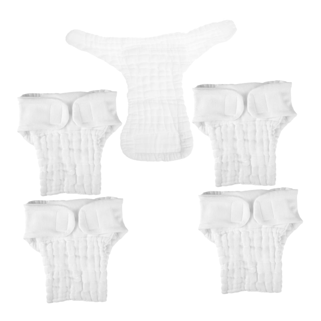 Forros de Pañales de Algodón para Bebés, 5 Piezas, Blanco, M