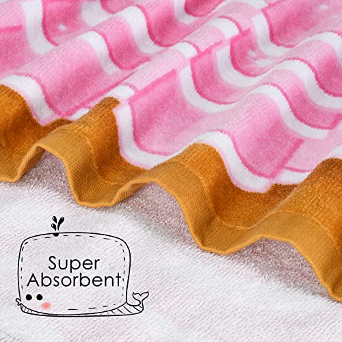 Tirrinia Princess Kids Poncho Towel, Surf Beach Bath Swim Hooded Towels For 2-7 Years Girls Toddler Gift, 24 By 52-Inch, 100% Cotton #TOP3