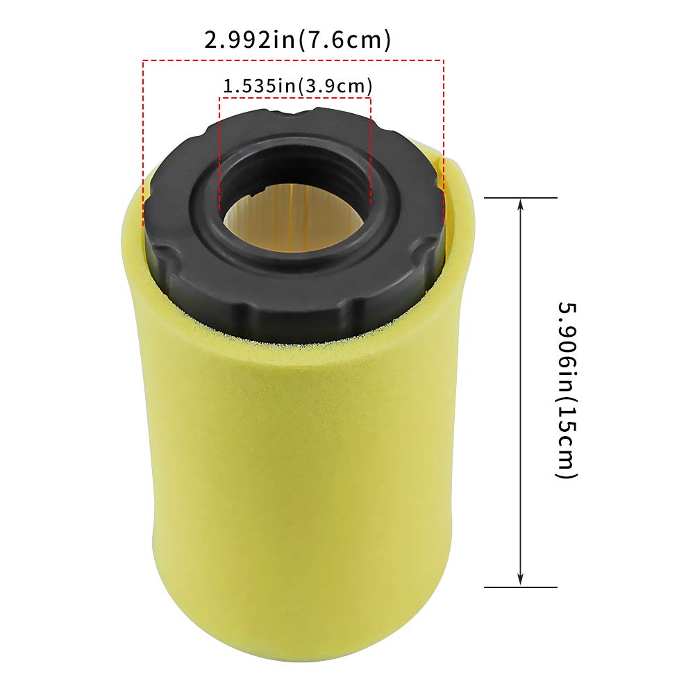 LOCOPOW 793569 Air Filter for Briggs and stratton 793685 791630 John Deere MIU11511 LA125 E110 D120 Craftsman 42