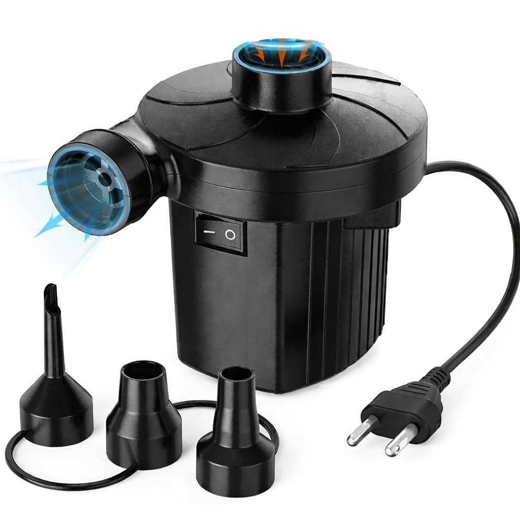 Electric Air Pump for Inflatable Products, High Power Quick Inflate & Deflate Pump with 3 Nozzles, Portable Air Pump for Air Mattress, Swimming Pool, Sofa, Balloons, Vacuum Bags – AC Plug-image-25