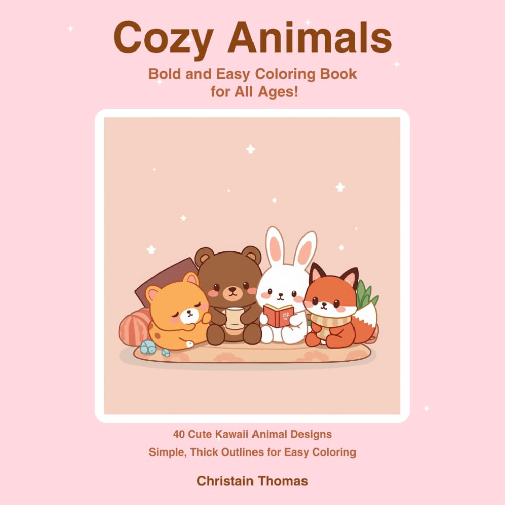 Cozy Animals: Bold and Easy Coloring Book for All Ages!