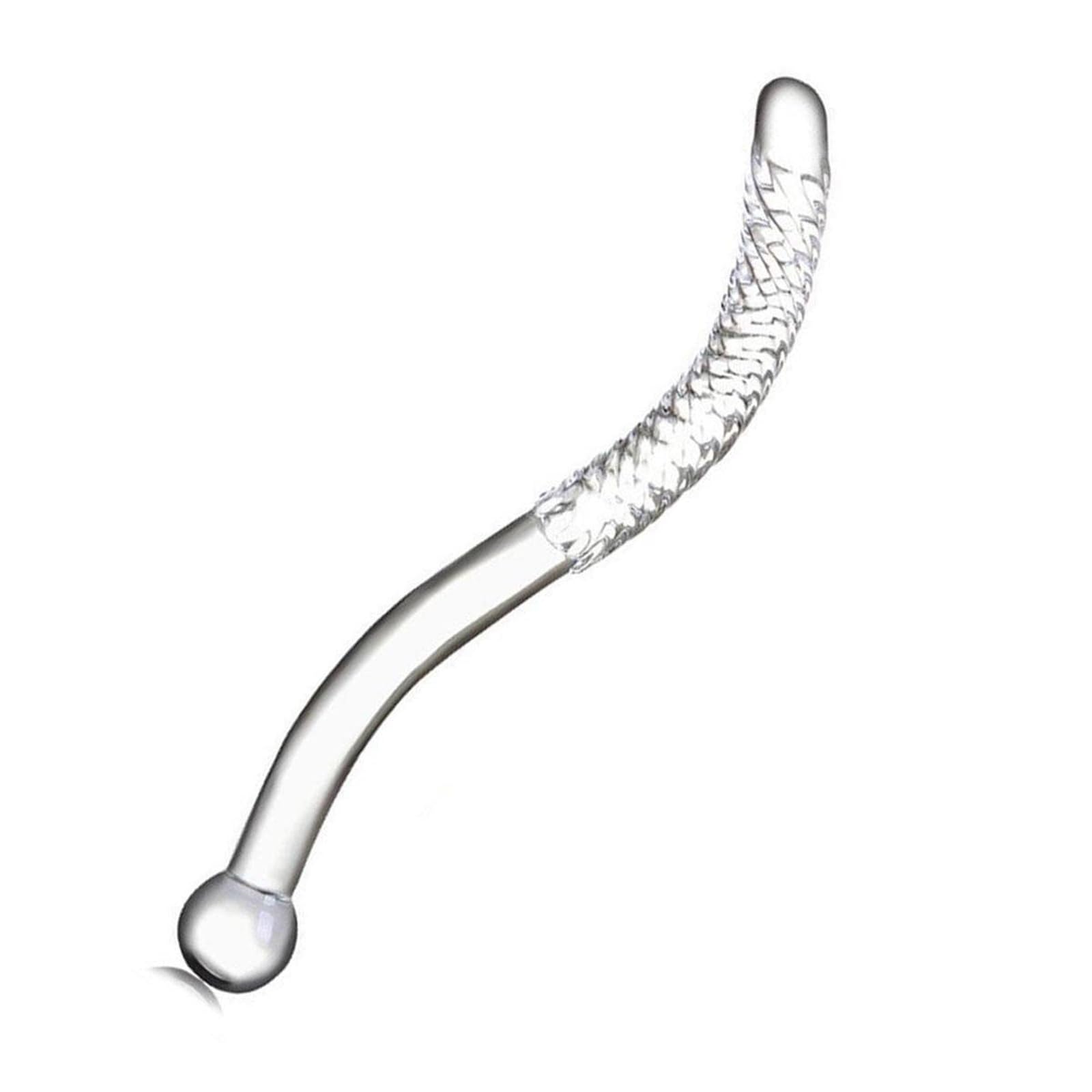 Consolador De Vidrio Curvado De 10", Cristal De Doble Cara, Tapón Anal for Pene, Estimulación Del Punto G, Juguete Sexual for Adultos for Hombres, Mujeres Y Parejas