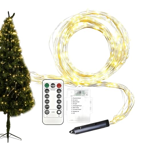 Hailerio Luces Navideñas Para Árbol | Luces De Cuerda LED En Cascada | de para Árbol de Navidad con 8 Modos | Para Vallas Jardín Patio Traspatio Entrada Porche Interior Sala De Estar Fiesta