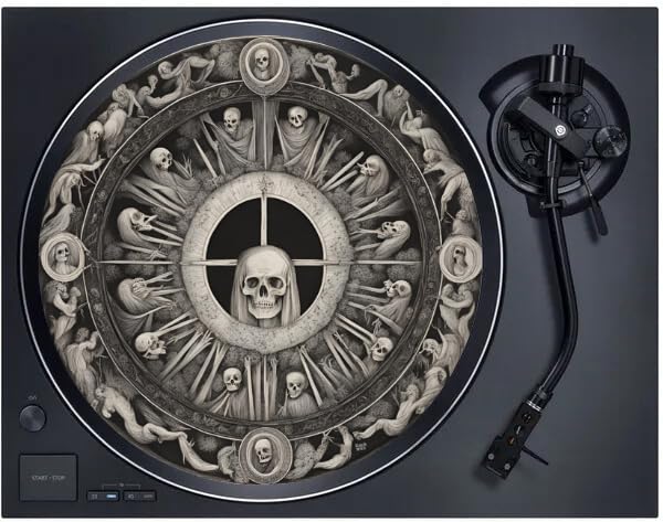 Rock on Wall - Feutrine pour Platine Vinyle 33T - Skull Wheel - 2mm d'épaisseur - Fabriquée en Europe