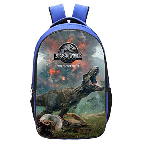 TYYM Backpack Mochila Escolar 3D para Niños Jurassic World Dinosaur Impreso Bookbags
