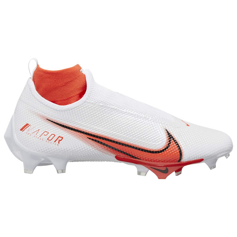 orange and white football cleats