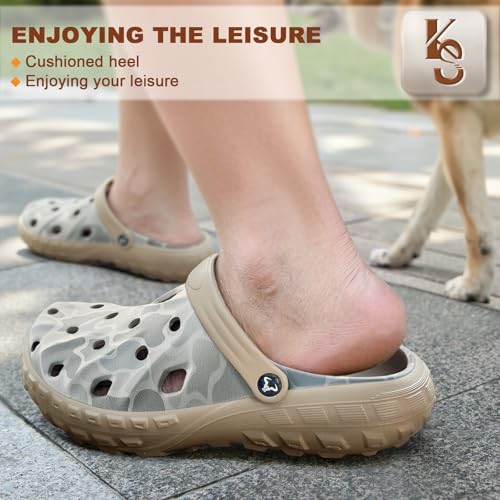 Image of KEMISANT Cushioned Clogs Mules for Men Garden Beach Water Fun-Lightweight | EVA Cushioned Footbed| Arch Support | Slip-resistant | Unisex