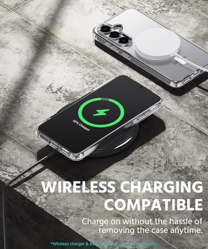 Image of Magnetic Case for Samsung Galaxy S26 5G Compatible with MagSafe, Shockproof Phone Bumper Cover, Anti-Scratch Clear Back (Clear)