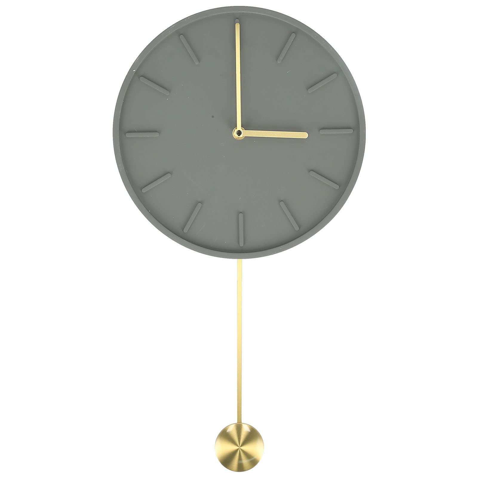 Fdit Reloj de Pared Redondo con Elegante Péndulo de Latón