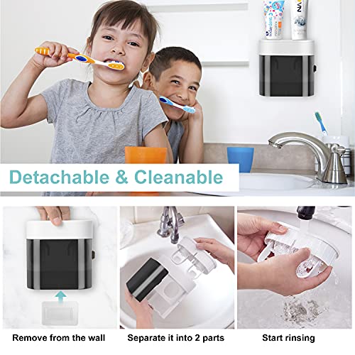 Gfware GF-TH001 Toothbrush Holder Toothpaste Dispenser Wall Mounted Cover Electric Tooth Brush Stand Set thumb #3