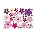 Younikat Set d'autocollants motifs fleurs de couleur mauve, Art. kfz_242 rose, rose vif pour voiture, mobylette, scooter, ordinateur portable, cuisine, salle de bains, etc.