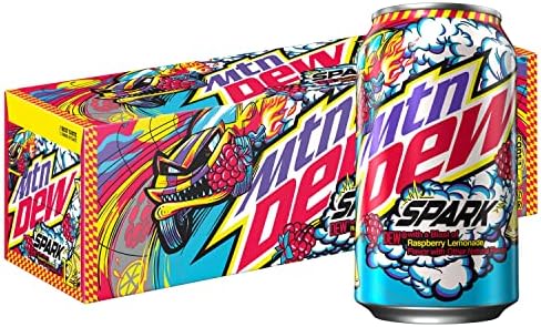 Mountain Dew Soda, Spark Raspberry Lemonade, 12oz Cans (12 Pack)