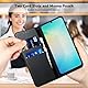 Mofurd Handyhülle für Samsung Galaxy A06 Hülle Mit 2 Panzerfolie, [RFID-Blockierung] [Kartenfach] [Ständer] Premium PU Magnet Klappbar hülle mit Panzerglas, Multifunktional, Schwarz