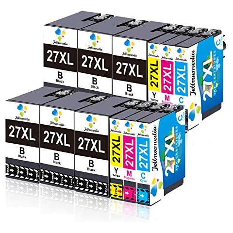 27XL Ink Cartridges Compatible for Epson 27 27XL Ink Cartridges Work for Epson Workforce WF-3620DWF WF-7610DWF WF-7110DTW 7620DTWF WF-3640DTWF WF-7210DTW WF-7710DWF WF-7715DWF WF-7720DTWF Cover