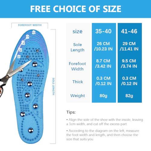 Image of HANNEA 1 Pair Acupressure shoe sole,Breathable Magnet Nubs Massager shoe insoles for men women Stimulate Blood Circulation,Relieve Tension - Acupressure Tools kit (M EU 41-46)