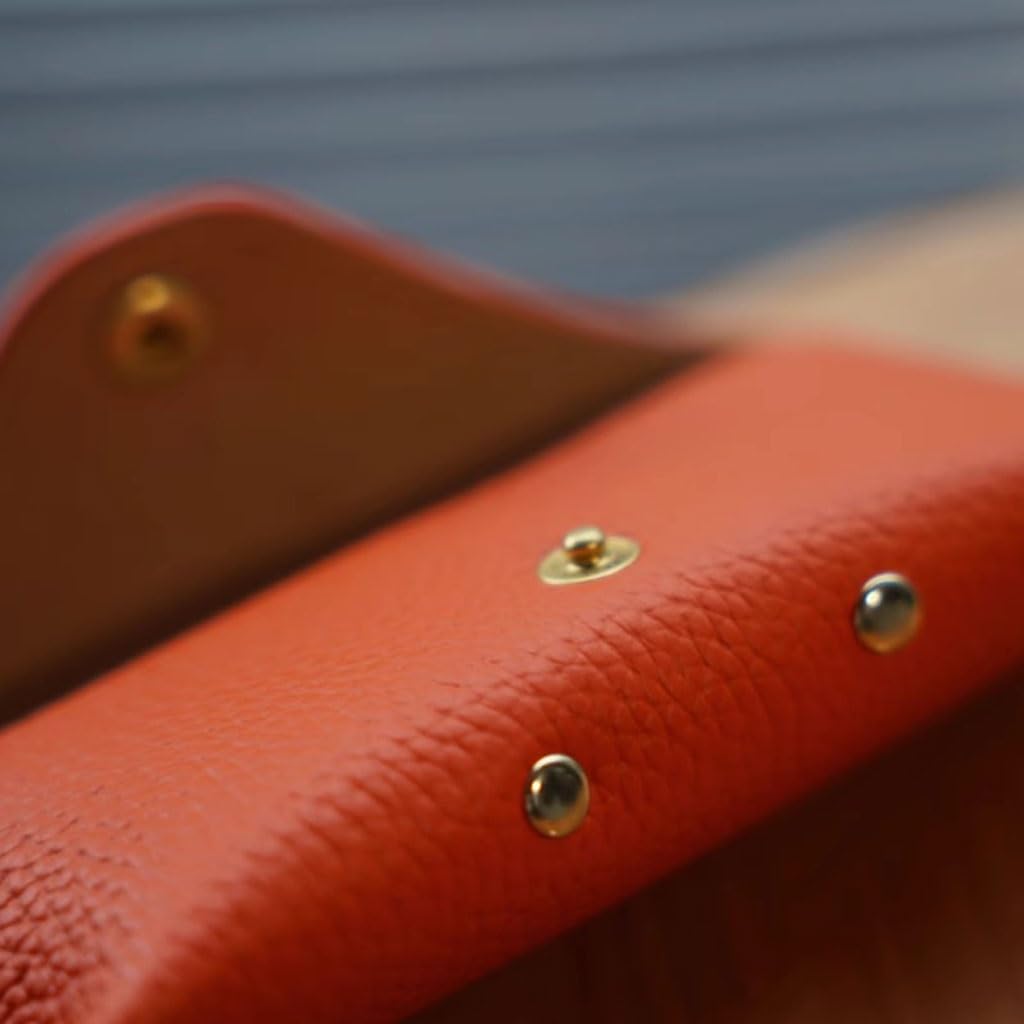 Tragbare Brillentasche, Handgefertigtes Brillenetui Aus Echtem Leder, Unisex, Verdickt Brillenetui für Damen