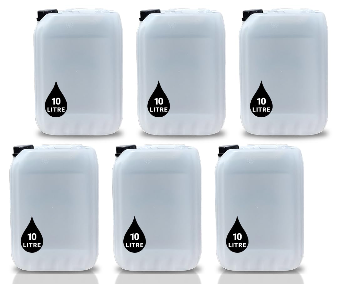10L JERRY CAN - UN Approved Stackable Bottle Container + 51mm Tamper Evident Cap | Perfect for Storage of Water Liquid NATURAL