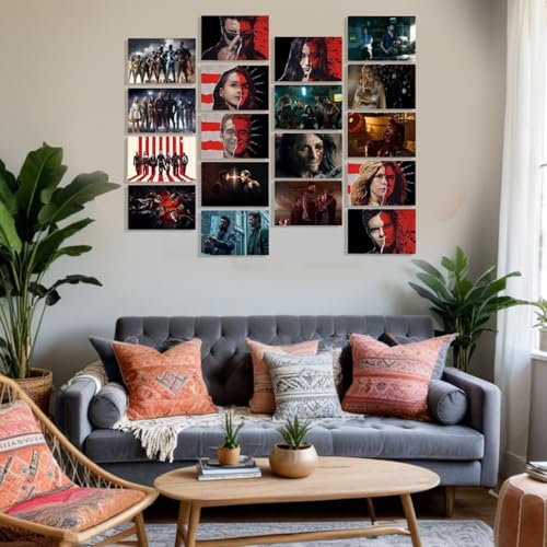 Image of ATEVON The Boys Wall Poster Set - Pack of 18 Unframed 6x4 Inch Wall Collage Prints for Web Series Fans, Stylish Home Room Decor for Bedroom, Dorm, Office, and Man Cave
