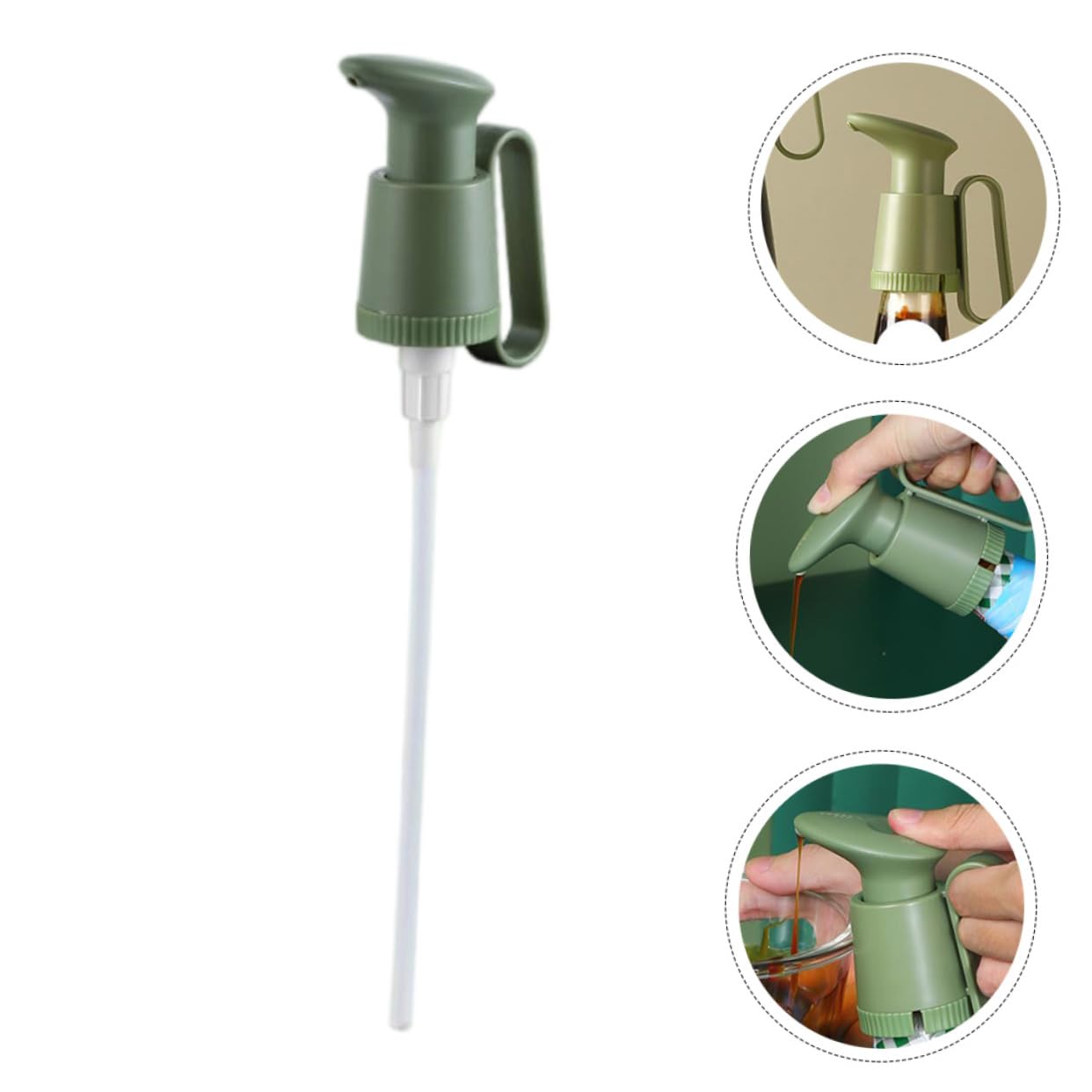 HOLIDYOYO Seasoning Bottle Press Mouth Jam Bottles Pump Ketchup Dispenser Pump Seasoning Bottle Squeezer Ketchup Container Pump Bottle Pump Replacements Condiment Pump Extruder Green Abs