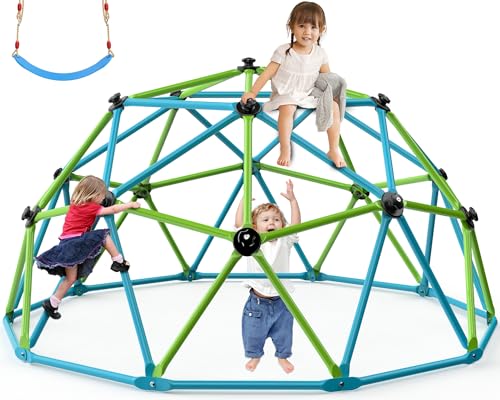 Easyego Climbing Dome, 10FT Jungle Gym with Swing for Kids 3 to 10 Outdoor Play Equipment, Supports 800lbs Toddler Play Set, Anti-Rust & Easy Assembly, Gift for Boys Girls
