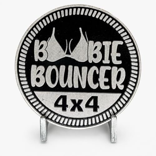 Image of Boobie Bouncer - Solid Stainless Steel 4x4 Rated Badge for Any Vehicle - Made in the USA by CUSTOM4X4BADGES