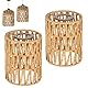 2 Stück Lampenschirm Boho, Zylinder Rattan Lampenschirm Outdoor Papierlampenschirm Lampenschirme für Hängelampen Deckenleuchten Pendelleuchten Stehlampe