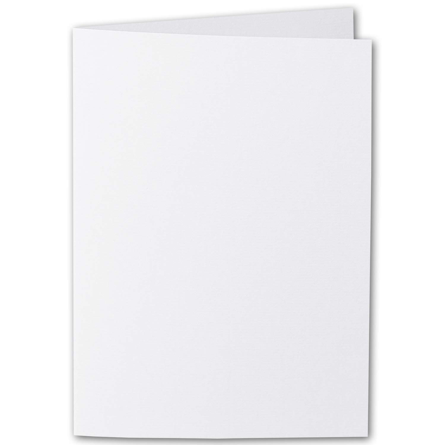ARTOZ 150x DIN B6 Faltkarten - Blütenweiß (Weiß) gerippt 120 x 169 mm Klappkarten blanko - Karten zum selbstgestalten mit 220 g/m² edle Egoutteur-Rippung - Serie 1001