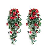Schöne Visuelle Effekte: Kunstpflanze hängend ist auch eine künstliche Blumen hängende Pflanzen in einem hängenden Korb, sehen so sehr schön aus, wenn der Stiel durch ein Loch im Zaun gestochen oder in einen hängenden Korb gelegt wird.Jede Rebe hängt natürlich und sieht sehr real und dreidimensional aus. Romantische Blumen verleihen ihm einen uralten Charme.