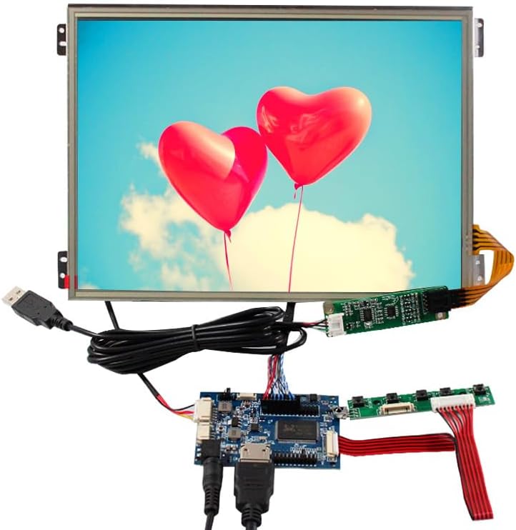 VSDISPLAY 10.4 Inch 1024x768 IPS LCD Touchscreen 4:3 Aspect Ratio Display Panel VS104T-004A with LCD Board VS-TY2660H-661