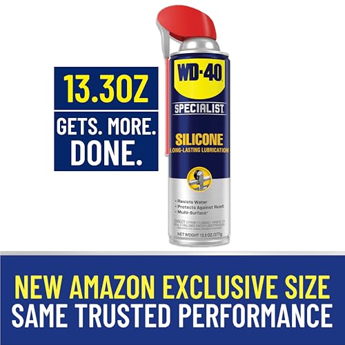 Image of WD-40 Specialist Silicone, Dry Silicone Lubricant for Window Tracks, Cables, Pulleys, Superior Lubrication for Equipment, Moving Parts, Industrial Applications, Bigger Can, 13.3 OZ, Single Can