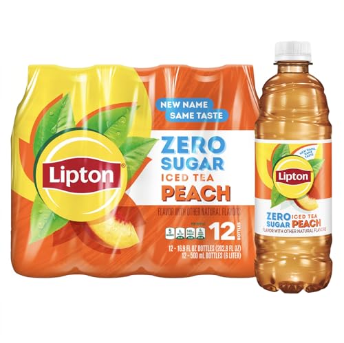 Lipton Diet Peach Iced Tea, 16.9 Fl Oz Bottles (Pack of 12)