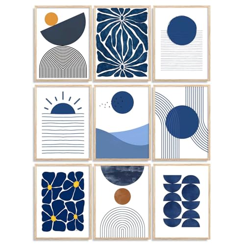 Image of kotart Aesthetic Boho Art Home Decoration | Boho Paintings With Frame For Living Room Bed Room Hotel Wall Decor Digital Reprint Set of 9 (10X13 inch)