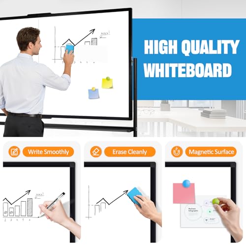 Image of Rolling Whiteboard 72 inch x 36 inch Sturdy Dry Erase White Board on Wheel