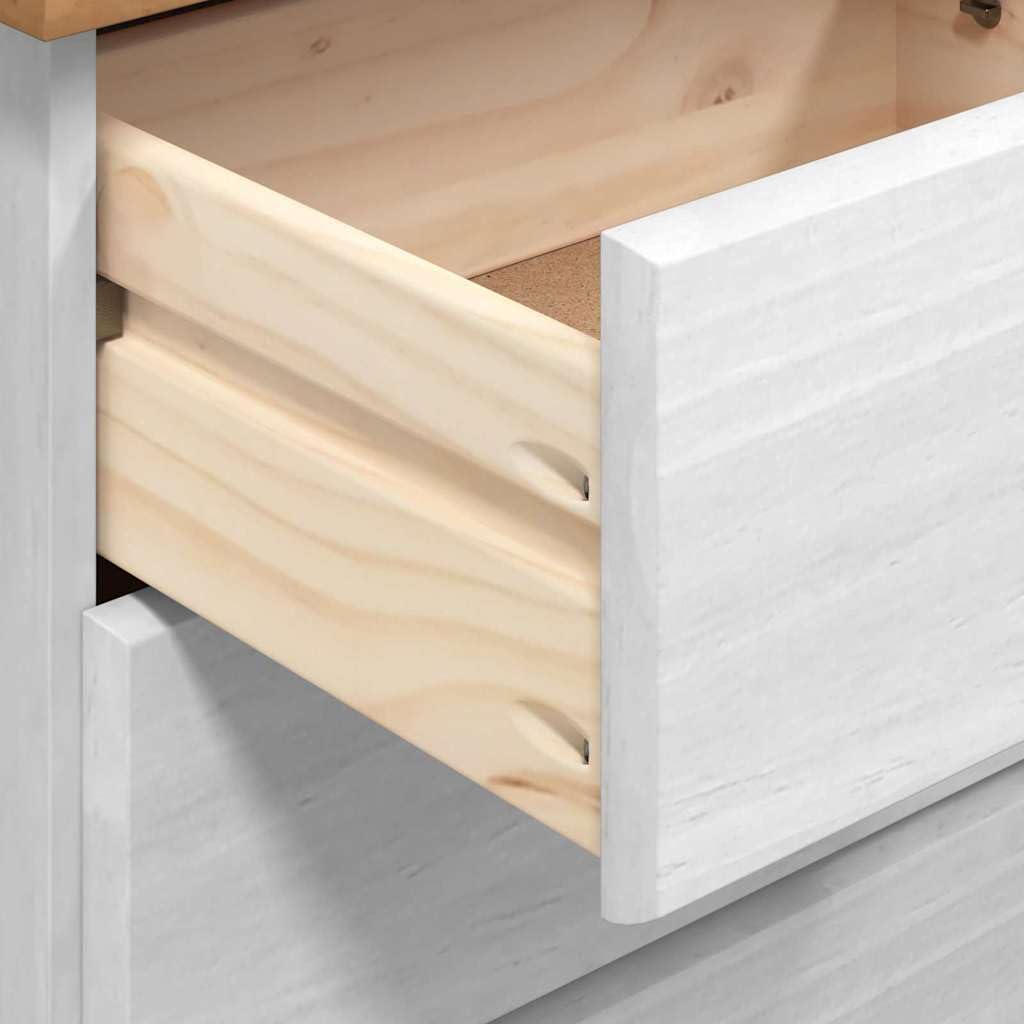 vidaXL Cajón de Gaveta ASKIM 91 x 40 x 95,5 cm Madera de Pino Macizo, Cómoda con Estilo, Almacenamiento Duradero, Mueble Funcional, organización Minimalista para el hogar
