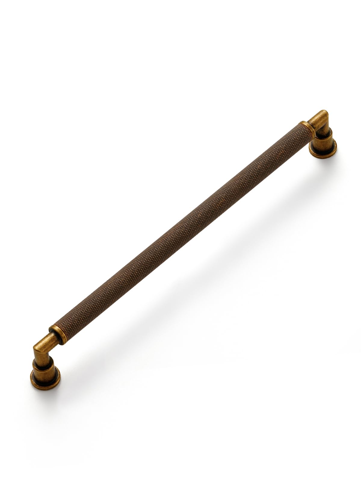 Lot de 5 poignées d'armoire en laiton antique, entraxe 224 mm, moleté, vintage, pour tiroirs de salle de bain et meuble de toilette, barre de quincaillerie en alliage de zinc