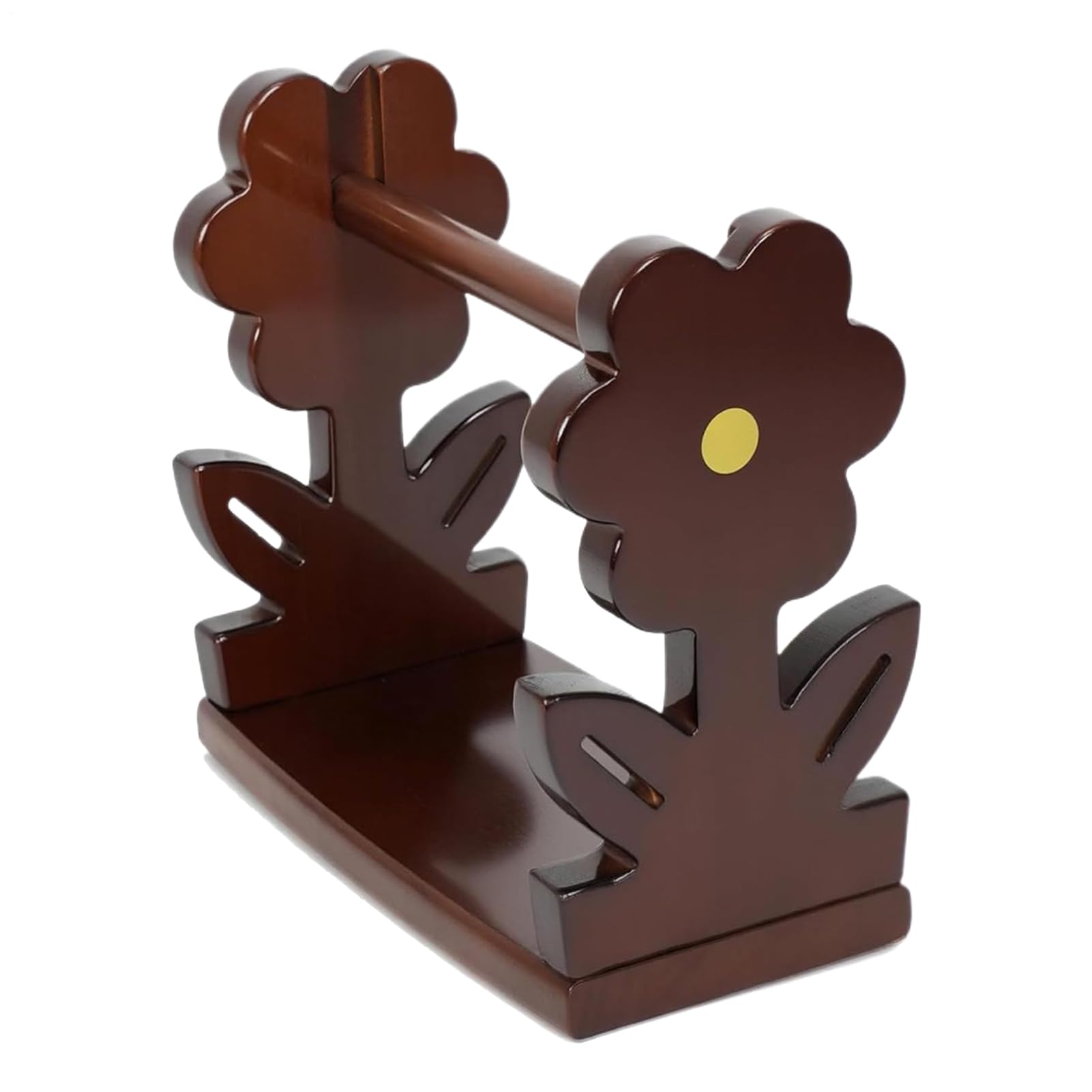 Support de pelote de fil en bois noble et authentique pour accessoires de tricot durables