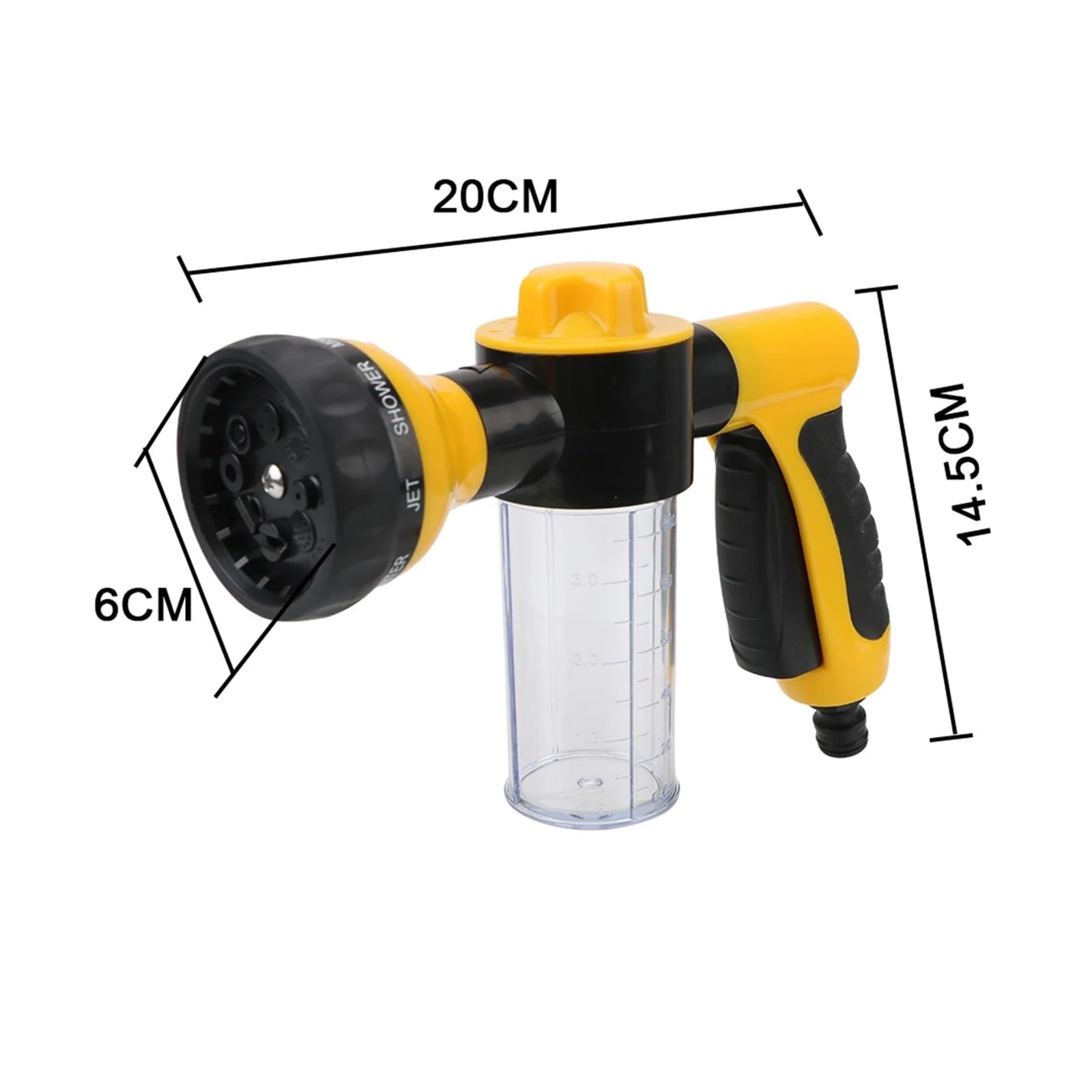 KKXXYQFC Manguera de jardín Pistola rociadora Herramienta de limpieza Pistola de agua Rociador portátil para lavadora de automóviles Lanza de espuma automática Boquilla ajustable de 3 grados Chorro de
