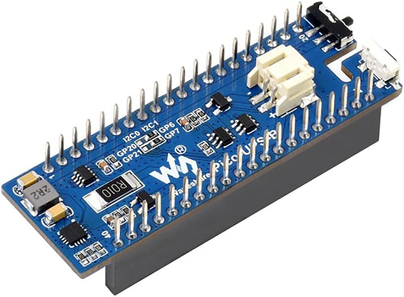 UPS Module HAT for Raspberry Pi Pico Series, Uninterruptible Power Supply, Stackable Design, with Li-Po Battery, I2C Bus Communication