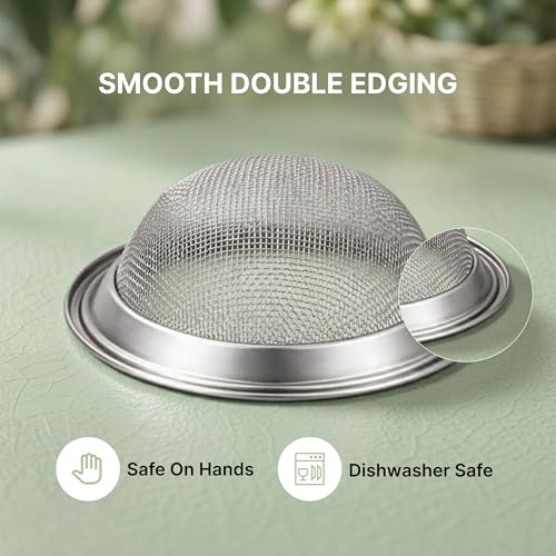Image of DALUCI Stainless Steel Sink Strainer | Kitchen Sink Drain Filter & Waste Coupling Jali | Rust Proof Heavy Duty Sink Strainer Steel with Wide Rim (11 CM) (1)