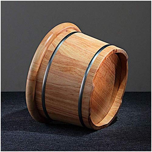 Balde sólido de madera para baño de pies natural miniatura 2